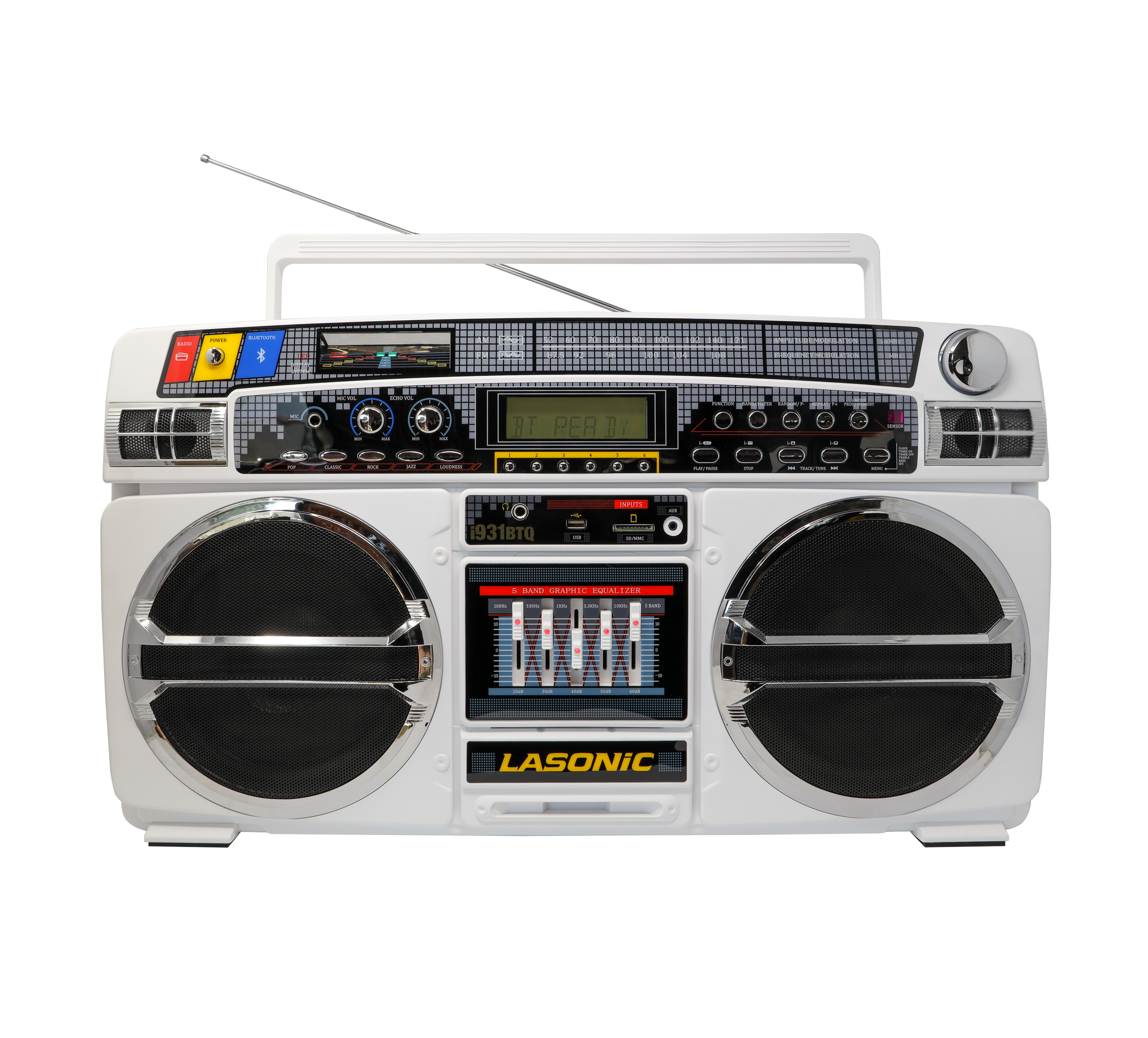 Lasonic i931 | Ghetto Blaster Boombox | USB SD FM Radio