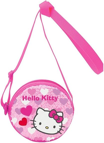 Hello Kitty Round Shoulder Pouch / Bag : Pink Boa