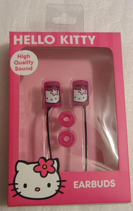 Hello Kitty HK-1429 Earbud Headphones Pink/Black