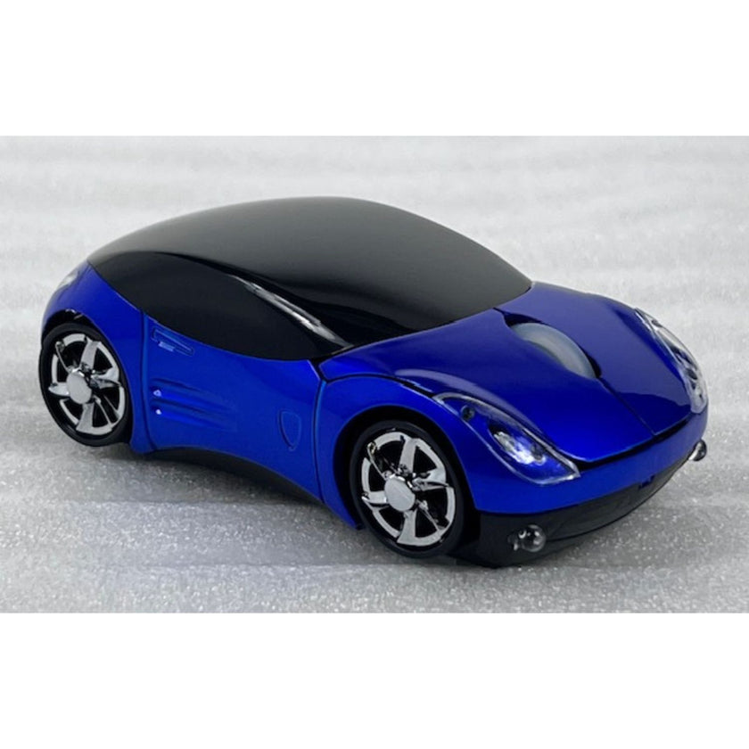 Computer Wireless Mouse Futuristic Car Shape Optical Mice USB 2.4Ghz 2 Button for PC Laptop (Black)