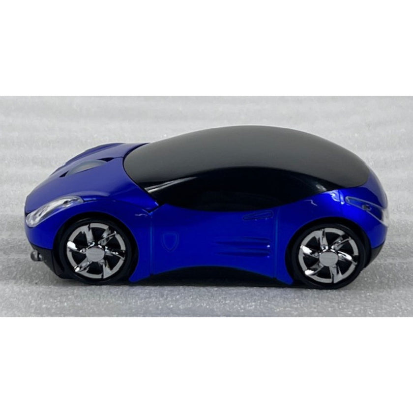 Computer Wireless Mouse Futuristic Car Shape Optical Mice USB 2.4Ghz 2 Button for PC Laptop (Black)