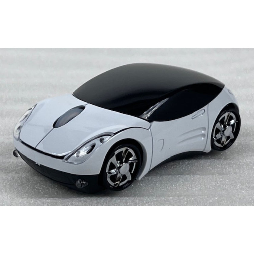 Computer Wireless Mouse Futuristic Car Shape Optical Mice USB 2.4Ghz 2 Button for PC Laptop (Black)