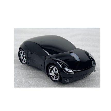 Computer Wireless Mouse Futuristic Car Shape Optical Mice USB 2.4Ghz 2 Button for PC Laptop (Black)